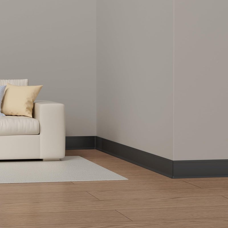 Duzzy Flexible Baseboard Trim, 6 Inch(H) x 20 Feet(L) Peel and Stick Vinyl Baseboard Molding Trim, Self-Adhesive Wall Base Cove Base - Image 4